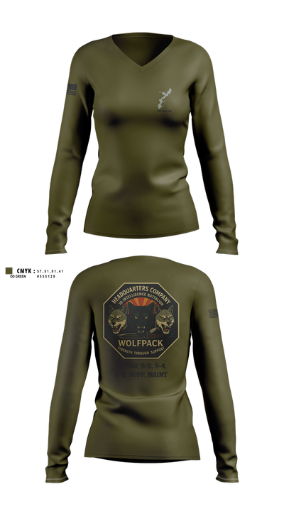 3d Intel Bn 34113747 Women's Long Sleeve V-neck Shirt - 1