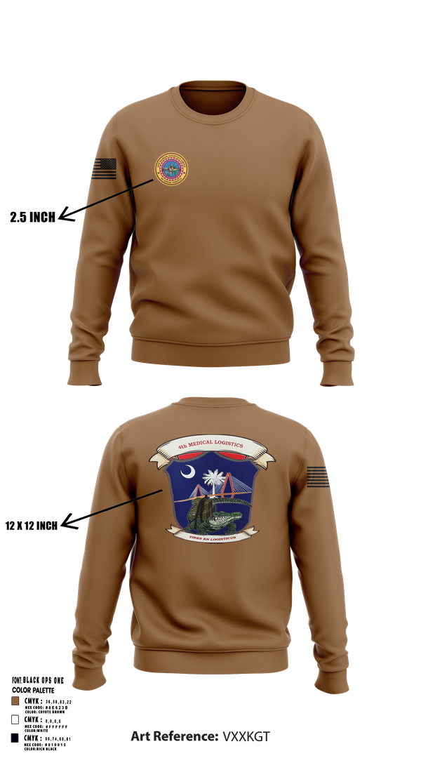 Crew Neck Sweatshirt, 4th Medical Logistics, Marines, Teamtime, Team time, sublimation, custom sports apparel, team uniforms, spirit wear, spiritwear, sports uniforms, custom shirts, team store, custom team store, fundraiser sports, apparel fundraiser