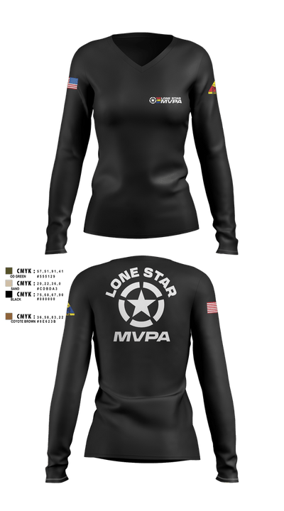 Lone Star MVPA 905145 Women's Long Sleeve V-neck Shirt - 9