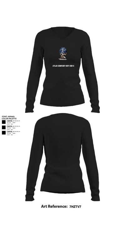 Atlas Company 51st ESB-E 59462008 Women's Long Sleeve V-neck Shirt - 22