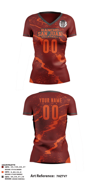 Womens Short Sleeve Vneck Shirt, Rancho San Juan Girls Volleyball, Women's Volleyball, Teamtime, Team time, sublimation, custom sports apparel, team uniforms, spirit wear, spiritwear, sports uniforms, custom shirts, team store, custom team store, fundraiser sports, apparel fundraiser