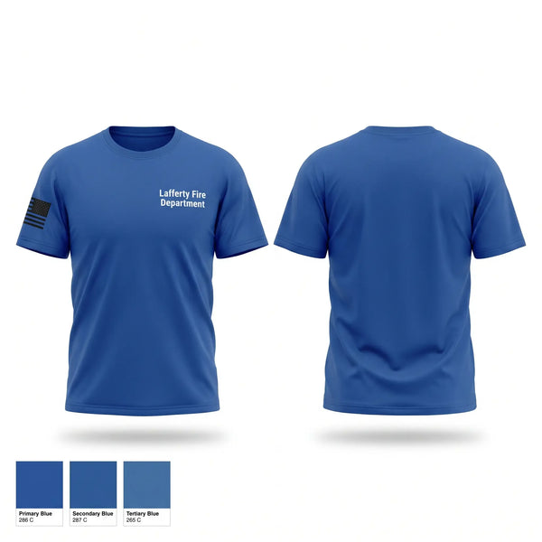 Old School Cotton Feel Shirt, Lafferty Fire Department, Fire Department, Teamtime, Team time, sublimation, custom sports apparel, team uniforms, spirit wear, spiritwear, sports uniforms, custom shirts, team store, custom team store, fundraiser sports, apparel fundraiser