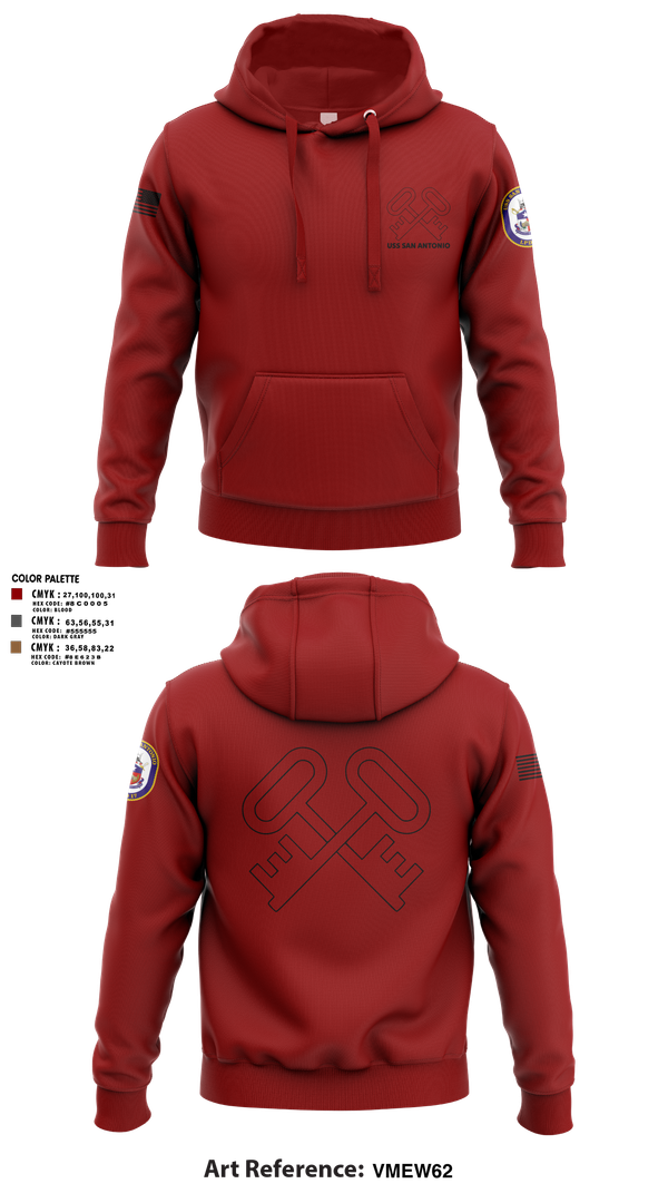 Hoodie, Uss San Antonio, Navy, Teamtime, Team time, sublimation, custom sports apparel, team uniforms, spirit wear, spiritwear, sports uniforms, custom shirts, team store, custom team store, fundraiser sports, apparel fundraiser