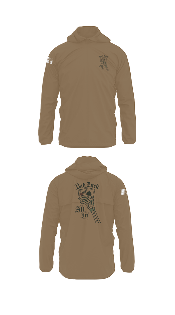 Windbreaker, 4th plt bad luck, Army, Teamtime, Team time, sublimation, custom sports apparel, team uniforms, spirit wear, spiritwear, sports uniforms, custom shirts, team store, custom team store, fundraiser sports, apparel fundraiser