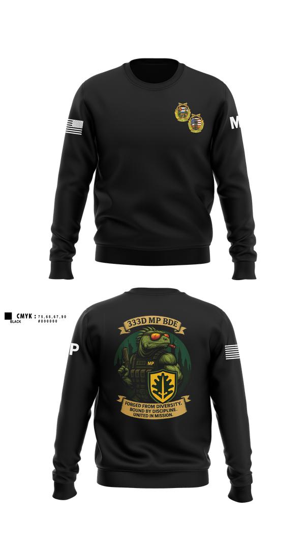 Crew Neck Sweatshirt, 333D MP BDE, Army, Teamtime, Team time, sublimation, custom sports apparel, team uniforms, spirit wear, spiritwear, sports uniforms, custom shirts, team store, custom team store, fundraiser sports, apparel fundraiser