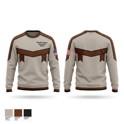 Crew Neck Sweatshirt, Domestic Violence Intervention Division, Police, Teamtime, Team time, sublimation, custom sports apparel, team uniforms, spirit wear, spiritwear, sports uniforms, custom shirts, team store, custom team store, fundraiser sports, apparel fundraiser