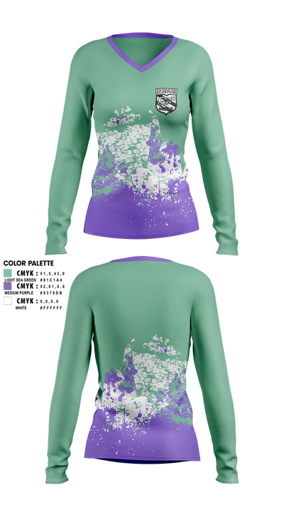 San Carlos Park Scorpion SC 40668547 Women's Long Sleeve V-neck Shirt - 1