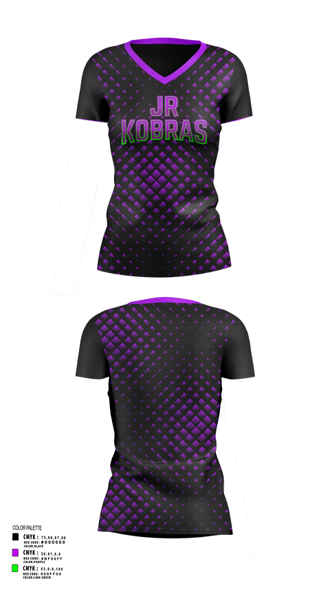 Womens Short Sleeve Vneck Shirt, JR Kobras, Softball, Teamtime, Team time, sublimation, custom sports apparel, team uniforms, spirit wear, spiritwear, sports uniforms, custom shirts, team store, custom team store, fundraiser sports, apparel fundraiser