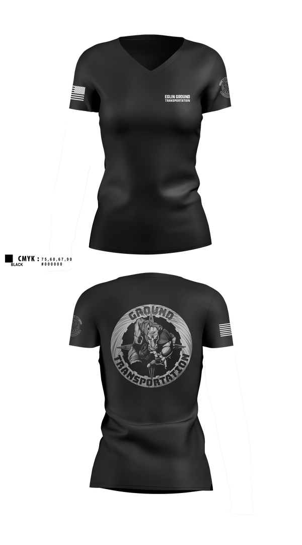 Womens Short Sleeve Vneck Shirt, 96 LRS Ground Transportation, Air Force, Teamtime, Team time, sublimation, custom sports apparel, team uniforms, spirit wear, spiritwear, sports uniforms, custom shirts, team store, custom team store, fundraiser sports, apparel fundraiser