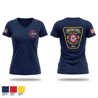 Womens Short Sleeve Vneck Shirt, Massie Township Fire Department, Fire Department, Teamtime, Team time, sublimation, custom sports apparel, team uniforms, spirit wear, spiritwear, sports uniforms, custom shirts, team store, custom team store, fundraiser sports, apparel fundraiser