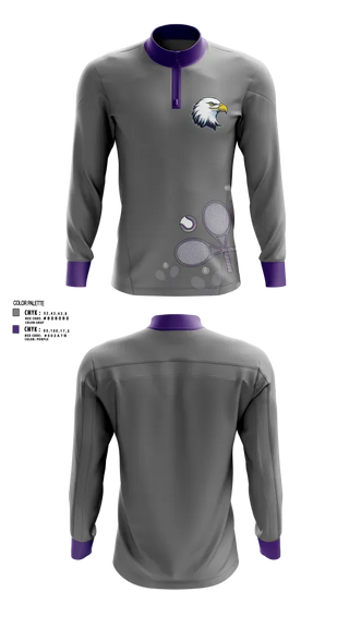 Quarter Zip Jacket, Albion Purple Eagles, Tennis, Teamtime, Team time, sublimation, custom sports apparel, team uniforms, spirit wear, spiritwear, sports uniforms, custom shirts, team store, custom team store, fundraiser sports, apparel fundraiser