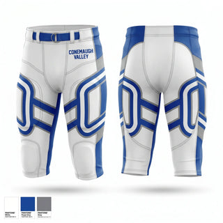 Integrated Football Pants, Conemaugh valley, , Teamtime, Team time, sublimation, custom sports apparel, team uniforms, spirit wear, spiritwear, sports uniforms, custom shirts, team store, custom team store, fundraiser sports, apparel fundraiser