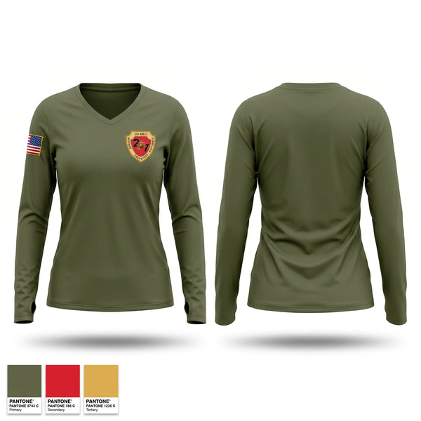 Womens Long Sleeve Vneck Shirt, CLR-27, Marines, Teamtime, Team time, sublimation, custom sports apparel, team uniforms, spirit wear, spiritwear, sports uniforms, custom shirts, team store, custom team store, fundraiser sports, apparel fundraiser