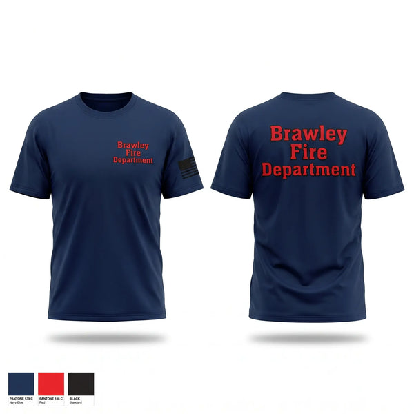 Old School Cotton Feel Shirt, Brawley Fire Department, Fire Department, Teamtime, Team time, sublimation, custom sports apparel, team uniforms, spirit wear, spiritwear, sports uniforms, custom shirts, team store, custom team store, fundraiser sports, apparel fundraiser