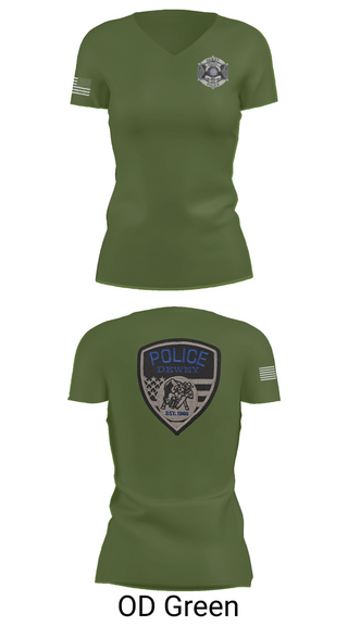 Womens Short Sleeve Vneck Shirt, Dewey Police Department, , Teamtime, Team time, sublimation, custom sports apparel, team uniforms, spirit wear, spiritwear, sports uniforms, custom shirts, team store, custom team store, fundraiser sports, apparel fundraiser
