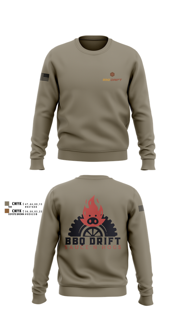 Crew Neck Sweatshirt, BBQ Drift, , Teamtime, Team time, sublimation, custom sports apparel, team uniforms, spirit wear, spiritwear, sports uniforms, custom shirts, team store, custom team store, fundraiser sports, apparel fundraiser