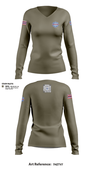 Womens Long Sleeve Vneck Shirt, CrimeStoppers Honolulu, Police, Teamtime, Team time, sublimation, custom sports apparel, team uniforms, spirit wear, spiritwear, sports uniforms, custom shirts, team store, custom team store, fundraiser sports, apparel fundraiser
