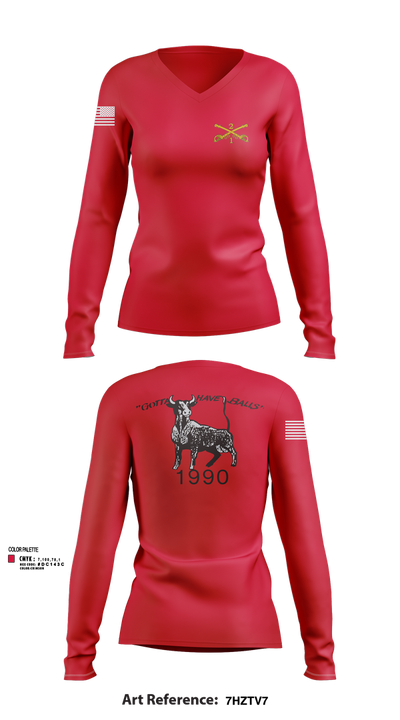 2nd Armored Cavalry Regiment 7857007 Women's Long Sleeve V-neck Shirt - 101
