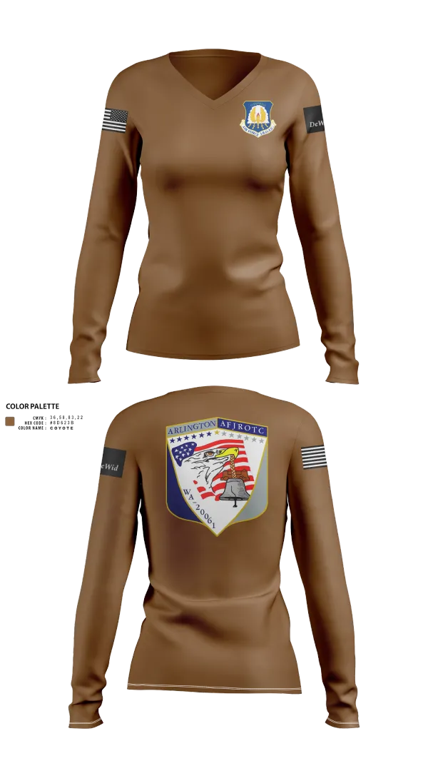 Womens Long Sleeve Vneck Shirt, 61st Eagle Squadron, Air Force, Teamtime, Team time, sublimation, custom sports apparel, team uniforms, spirit wear, spiritwear, sports uniforms, custom shirts, team store, custom team store, fundraiser sports, apparel fundraiser