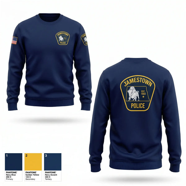 Crew Neck Sweatshirt, Jamestown Police Department, Police, Teamtime, Team time, sublimation, custom sports apparel, team uniforms, spirit wear, spiritwear, sports uniforms, custom shirts, team store, custom team store, fundraiser sports, apparel fundraiser