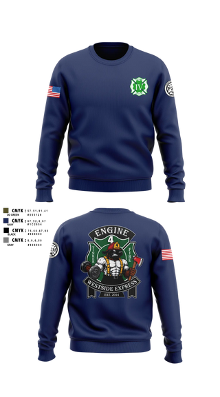 Crew Neck Sweatshirt, 179 HHC Medics, National Guard, Teamtime, Team time, sublimation, custom sports apparel, team uniforms, spirit wear, spiritwear, sports uniforms, custom shirts, team store, custom team store, fundraiser sports, apparel fundraiser