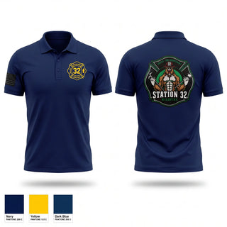 Short Sleeve Performance Polo, Engine 32, Fire Department, Teamtime, Team time, sublimation, custom sports apparel, team uniforms, spirit wear, spiritwear, sports uniforms, custom shirts, team store, custom team store, fundraiser sports, apparel fundraiser