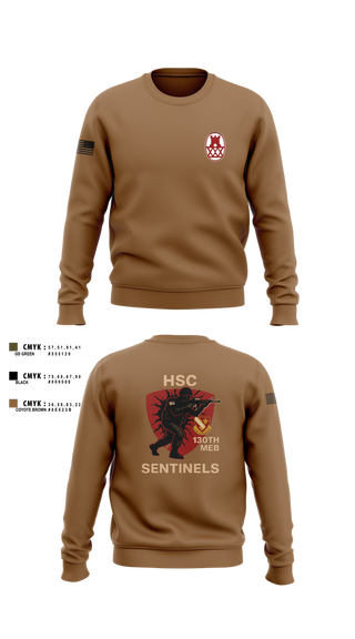 Crew Neck Sweatshirt, HSC 130th MEB, Army, Teamtime, Team time, sublimation, custom sports apparel, team uniforms, spirit wear, spiritwear, sports uniforms, custom shirts, team store, custom team store, fundraiser sports, apparel fundraiser