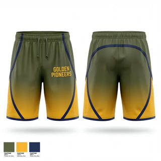 Mens Soccer Shorts, Golden Pioneers, Men's Soccer, Teamtime, Team time, sublimation, custom sports apparel, team uniforms, spirit wear, spiritwear, sports uniforms, custom shirts, team store, custom team store, fundraiser sports, apparel fundraiser