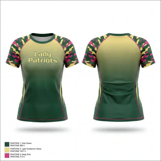 Short Sleeve Rash Guard Shirt, Lady Patriots, Wrestling, Teamtime, Team time, sublimation, custom sports apparel, team uniforms, spirit wear, spiritwear, sports uniforms, custom shirts, team store, custom team store, fundraiser sports, apparel fundraiser