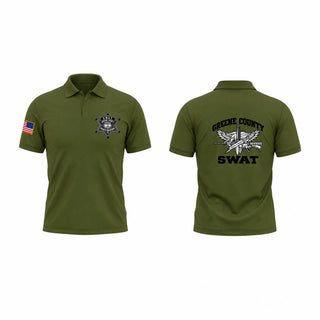 Short Sleeve Performance Polo, Greene County SWAT, Police, Teamtime, Team time, sublimation, custom sports apparel, team uniforms, spirit wear, spiritwear, sports uniforms, custom shirts, team store, custom team store, fundraiser sports, apparel fundraiser
