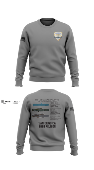 Crew Neck Sweatshirt, Midway Veterans' Association, , Teamtime, Team time, sublimation, custom sports apparel, team uniforms, spirit wear, spiritwear, sports uniforms, custom shirts, team store, custom team store, fundraiser sports, apparel fundraiser