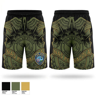 Athletic Shorts With Pockets, NAS Pensacola Police / Security Forces, Navy, Teamtime, Team time, sublimation, custom sports apparel, team uniforms, spirit wear, spiritwear, sports uniforms, custom shirts, team store, custom team store, fundraiser sports, apparel fundraiser
