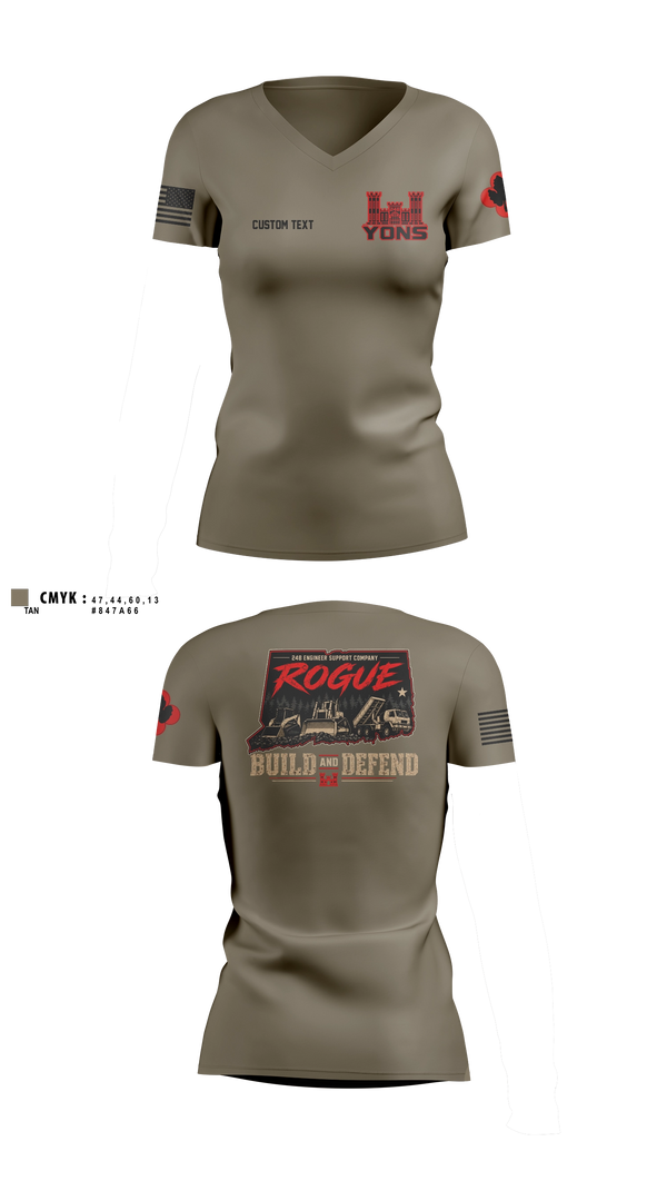 248th Engineer Company Women's Short Sleeve V-neck Shirt - 15