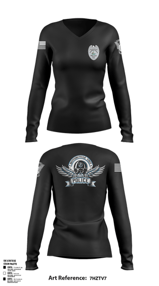 Womens Long Sleeve Vneck Shirt, Altamonte Springs Police Department, Police, Teamtime, Team time, sublimation, custom sports apparel, team uniforms, spirit wear, spiritwear, sports uniforms, custom shirts, team store, custom team store, fundraiser sports, apparel fundraiser