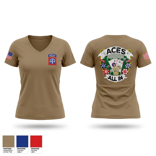 Womens Short Sleeve Vneck Shirt, 82ND DSTB, Army, Teamtime, Team time, sublimation, custom sports apparel, team uniforms, spirit wear, spiritwear, sports uniforms, custom shirts, team store, custom team store, fundraiser sports, apparel fundraiser
