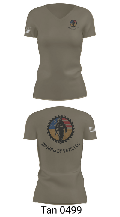 Designs By Vets 85600951 Women's Short Sleeve V-neck Shirt - 68