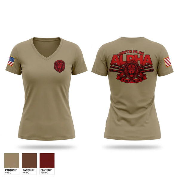 Womens Short Sleeve Vneck Shirt, 1/487th FA BN, Army, Teamtime, Team time, sublimation, custom sports apparel, team uniforms, spirit wear, spiritwear, sports uniforms, custom shirts, team store, custom team store, fundraiser sports, apparel fundraiser
