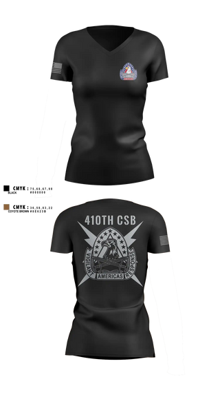Womens Short Sleeve Vneck Shirt, 410th Contracting Support Brigade, Army, Teamtime, Team time, sublimation, custom sports apparel, team uniforms, spirit wear, spiritwear, sports uniforms, custom shirts, team store, custom team store, fundraiser sports, apparel fundraiser