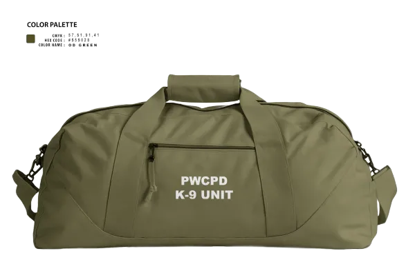 Duffle Bag, PWCPD K-9 unit, , Teamtime, Team time, sublimation, custom sports apparel, team uniforms, spirit wear, spiritwear, sports uniforms, custom shirts, team store, custom team store, fundraiser sports, apparel fundraiser