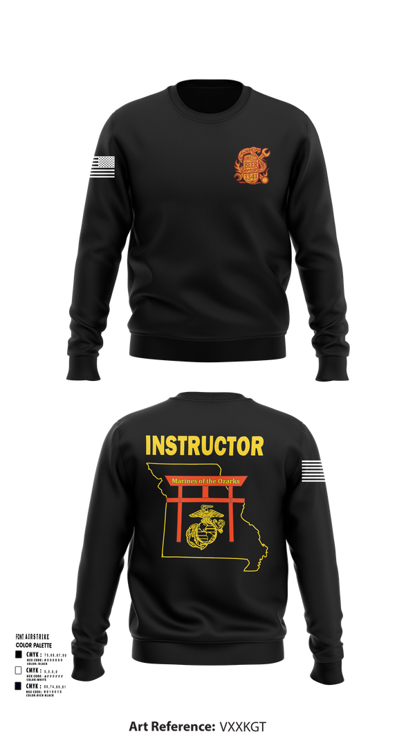 Crew Neck Sweatshirt, BEER, Marines, Teamtime, Team time, sublimation, custom sports apparel, team uniforms, spirit wear, spiritwear, sports uniforms, custom shirts, team store, custom team store, fundraiser sports, apparel fundraiser