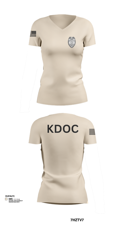 KDOC 70692063 Women's Short Sleeve V-neck Shirt - 102