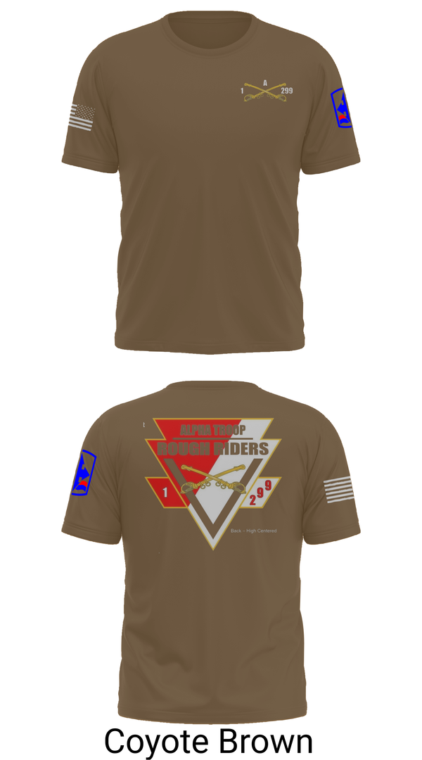 Short Sleeve Performance Shirt, A Troop, 1st squadron-299th Calvary Regiment, , Teamtime, Team time, sublimation, custom sports apparel, team uniforms, spirit wear, spiritwear, sports uniforms, custom shirts, team store, custom team store, fundraiser sports, apparel fundraiser