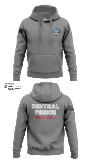 Hoodie, Central Pierce Wildfire, Fire Department, Teamtime, Team time, sublimation, custom sports apparel, team uniforms, spirit wear, spiritwear, sports uniforms, custom shirts, team store, custom team store, fundraiser sports, apparel fundraiser