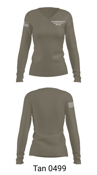 Womens Long Sleeve Vneck Shirt, Greensburg/Green County Fire & Rescue, Fire Department, Teamtime, Team time, sublimation, custom sports apparel, team uniforms, spirit wear, spiritwear, sports uniforms, custom shirts, team store, custom team store, fundraiser sports, apparel fundraiser