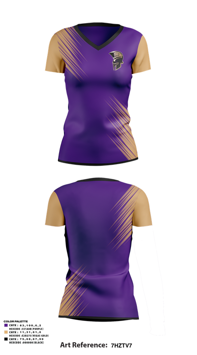 Spartans 74481764 Women's Short Sleeve V-neck Shirt - 1
