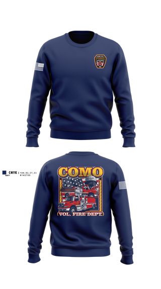 Crew Neck Sweatshirt, Como Volunteer Fire Department, Fire Department, Teamtime, Team time, sublimation, custom sports apparel, team uniforms, spirit wear, spiritwear, sports uniforms, custom shirts, team store, custom team store, fundraiser sports, apparel fundraiser