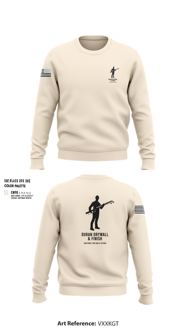 Crew Neck Sweatshirt, Duran Drywall & Finish, , Teamtime, Team time, sublimation, custom sports apparel, team uniforms, spirit wear, spiritwear, sports uniforms, custom shirts, team store, custom team store, fundraiser sports, apparel fundraiser