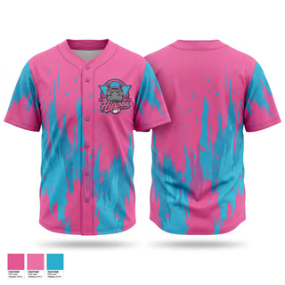 Full Button Baseball Jersey, Hippos, Baseball, Teamtime, Team time, sublimation, custom sports apparel, team uniforms, spirit wear, spiritwear, sports uniforms, custom shirts, team store, custom team store, fundraiser sports, apparel fundraiser