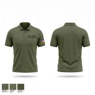 Short Sleeve Performance Polo, 1st LAAD alpha battery, Marines, Teamtime, Team time, sublimation, custom sports apparel, team uniforms, spirit wear, spiritwear, sports uniforms, custom shirts, team store, custom team store, fundraiser sports, apparel fundraiser