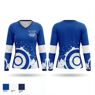 Womens Long Sleeve Vneck Shirt, Marionville Middle School Baseball, Baseball, Teamtime, Team time, sublimation, custom sports apparel, team uniforms, spirit wear, spiritwear, sports uniforms, custom shirts, team store, custom team store, fundraiser sports, apparel fundraiser
